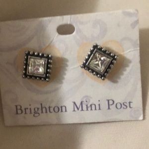 Brighton Mini Post. Sparkle Square Earrings